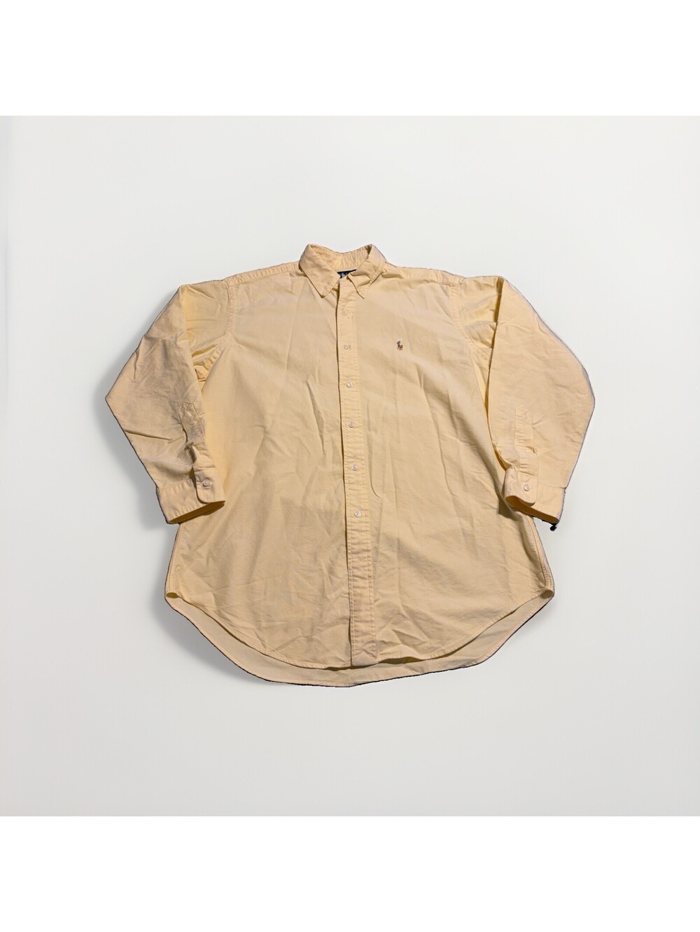 Polo Ralph Lauren 16-34 Yarmouth Oxford Button Down Shirt Yellow Cotton